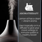 Pure Body Naturals Lemon Essential Oil, 1 fl oz - 100% Pure & Undiluted Lemon Oil for Diffuser and DIY - Natural Deodorizer, Lau