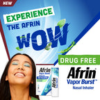Afrin New Vapor Burst, On-The-Go Daily Inhaler, 100% Drug Free, Infused with Natural Eucalyptol, Rosemary Oil, and Menthol 0.8 m