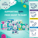 Lil-Lets Extra Long Postpartum Maxi Pads with Wings - 30 Pack Bundle for Post-Natal Bleeding & Heavy Flow - Postpartum Essential