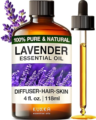 KUKKA essential oils 100% Pure & Natural Lavender Essential Oil for Diffuser, Body, Aromatherapy & Soap Making Scent (4 Fl Oz/11