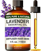KUKKA essential oils 100% Pure & Natural Lavender Essential Oil for Diffuser, Body, Aromatherapy & Soap Making Scent (4 Fl Oz/11