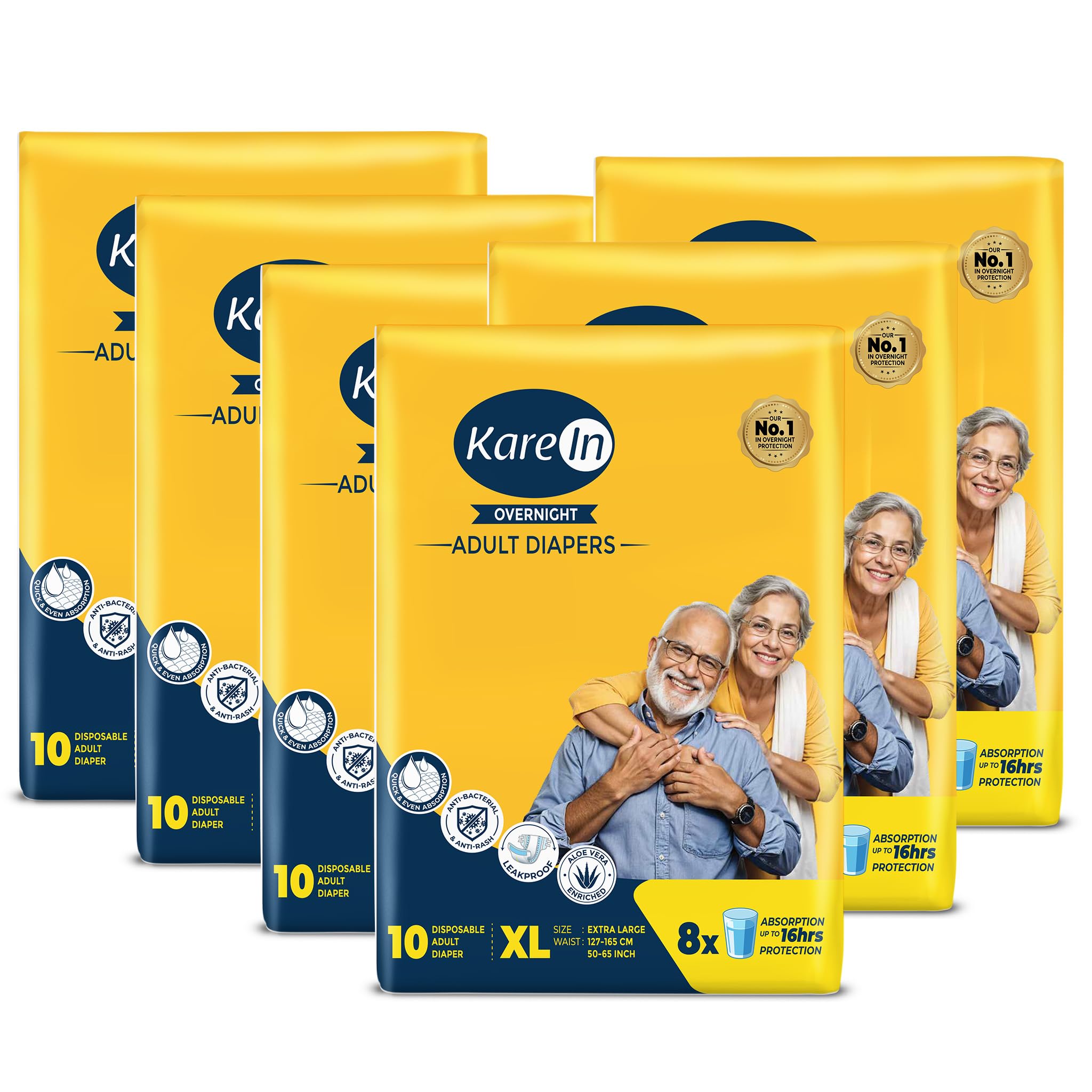 Karein Overnight Adult Diaper Tape Xl Size, Extra Large, Waist 100150 Cm 4059, 60 Unit, Long Protection Hour, Unisex, Quick 