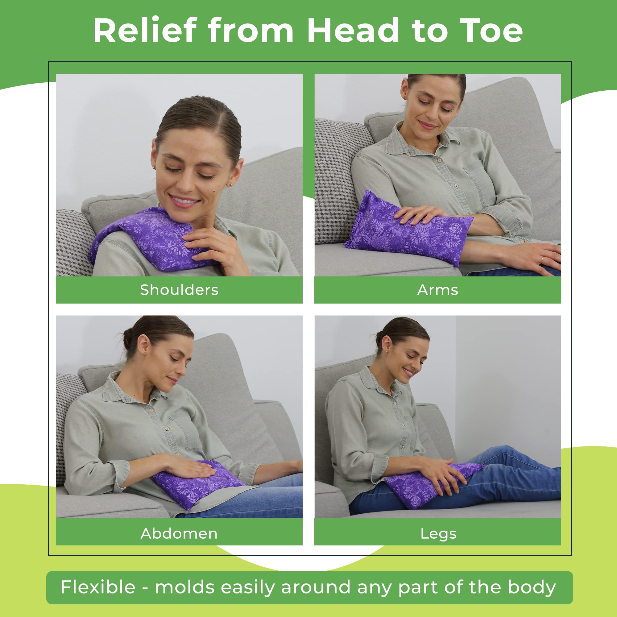 Nature Creation Microwaveable Herbal Heating Pad - Microwave Heating Pad for Neck and Shoulders, Cold & Hot Pack, Heat Pack Warm