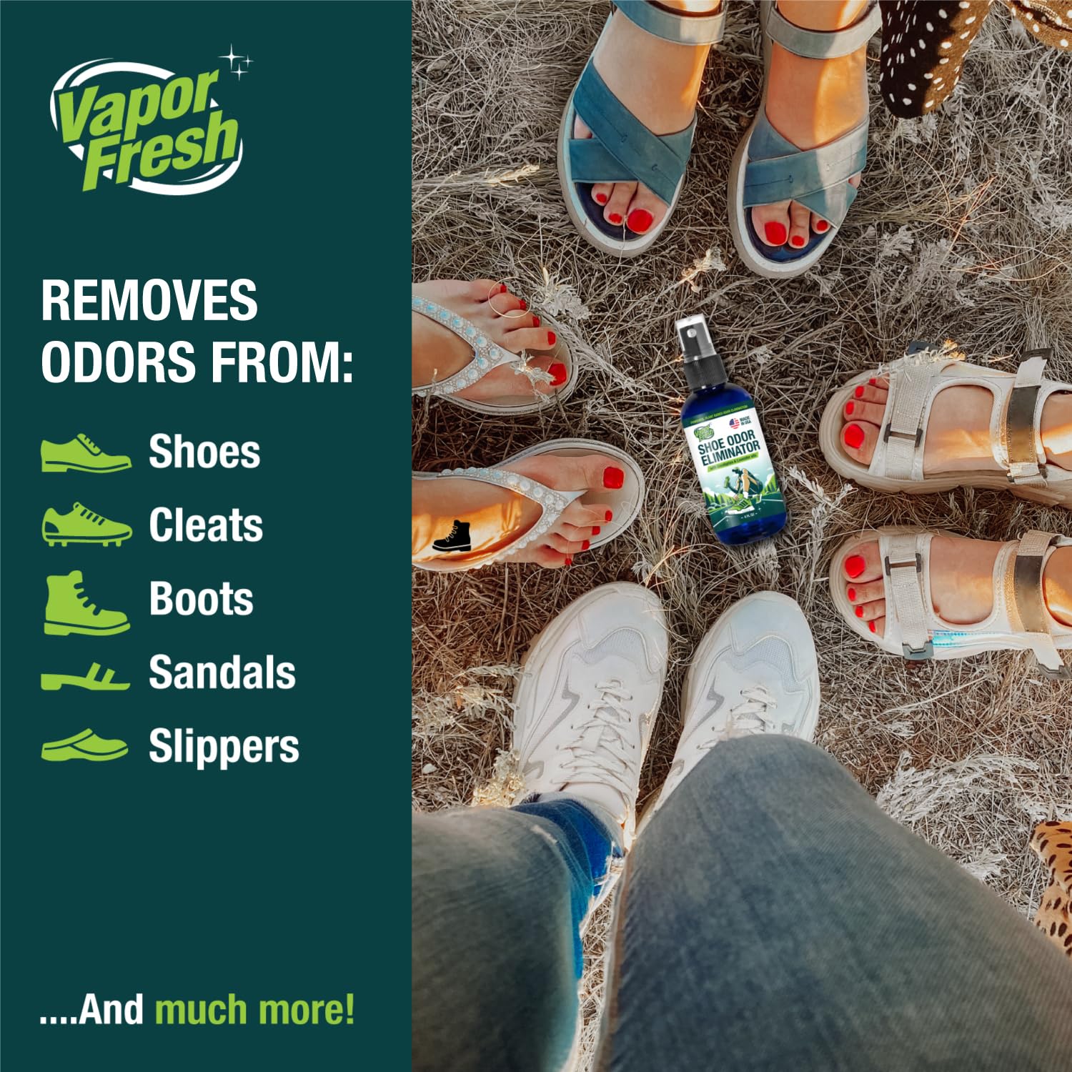 Vapor Fresh Shoe Deodorizer Spray - Odor Eliminator for Smelly Shoes - Eucalyptus Lavender - 4oz (1-pack)