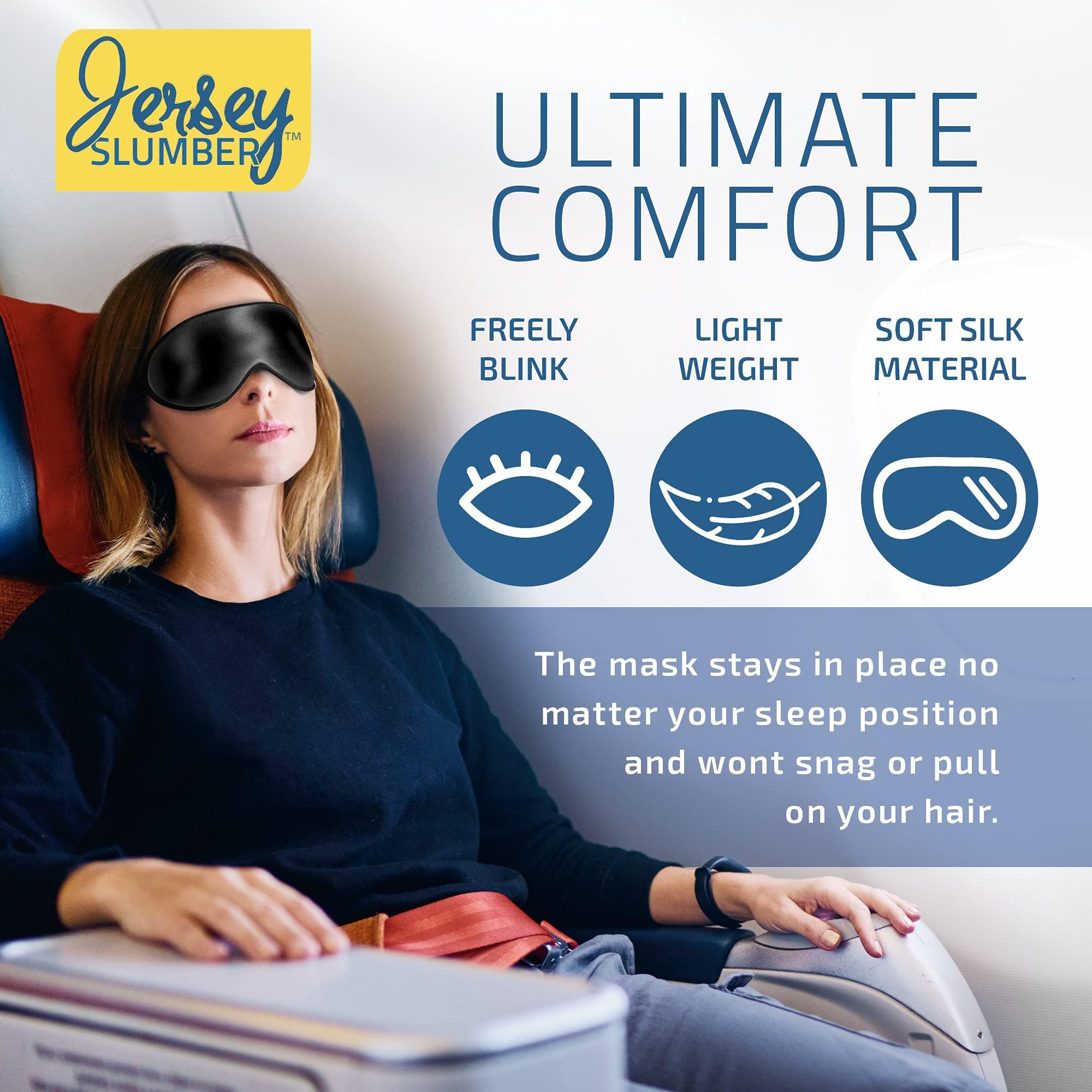 100% Silk Sleep Mask For A Full Night's Sleep | Comfortable & Super Soft Eye Mask With Adjustable Strap | Works With Every Nap P