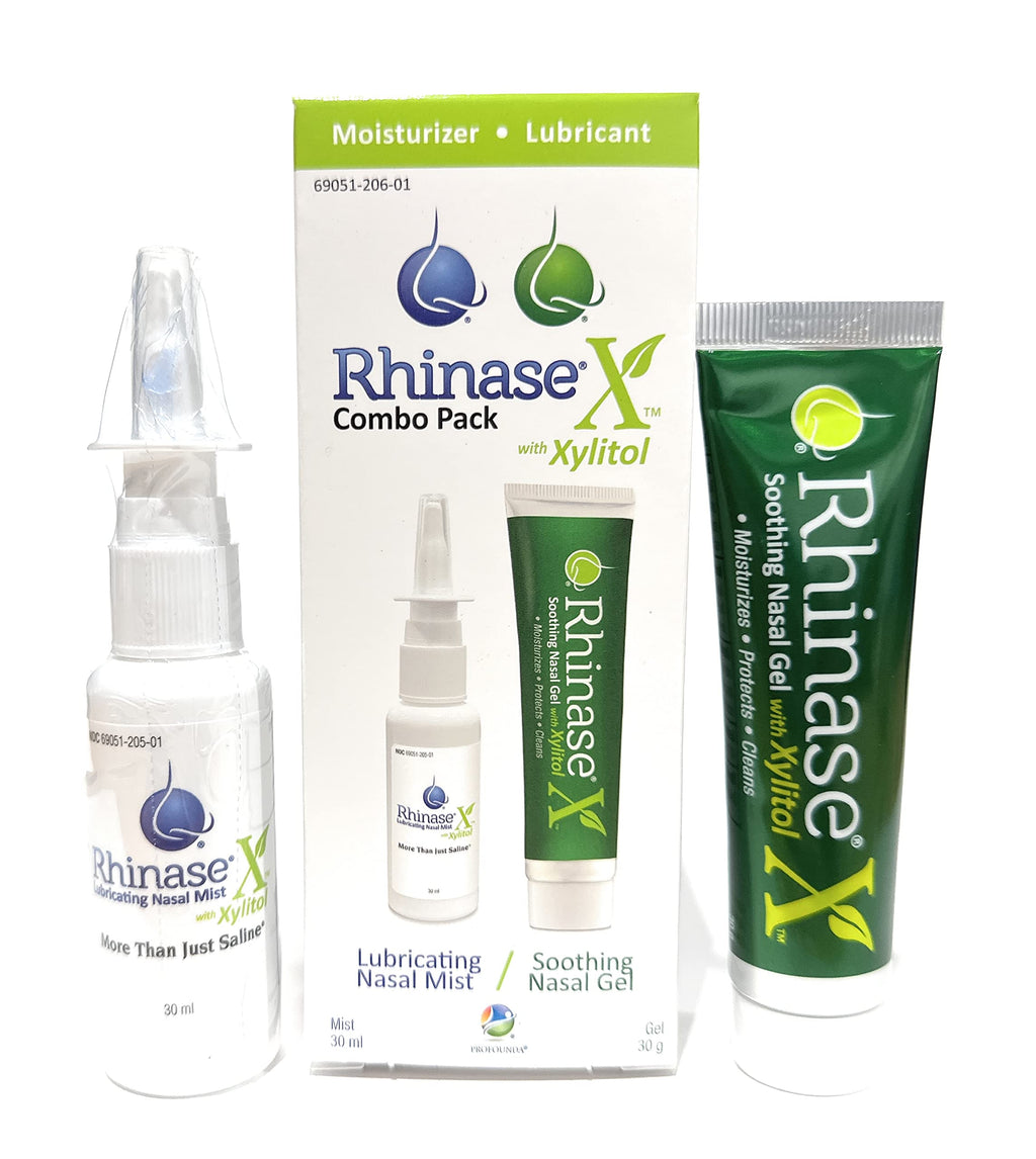 New:Rhinase X Combo Pack - Nasal Gel (30g) & Spray (30ml) for Complete Nasal Relief: Dryness, Congestion, Post Nasal Drip, and A
