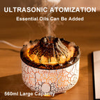 YALEDI Aromatherapy Essential Oil Diffuser, 560ml Ultrasonic Cool Mist Diffuser/Humidifier with Flame & Volcano 2 Mist Mode, for