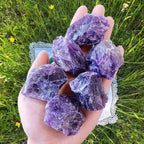 LAIDANLA Amethyst Natural Rough Stones Crystal Large Raw Crystals Bulk 1.5-2inch Healing Gemstones for Reiki Healing Tumbling Fo