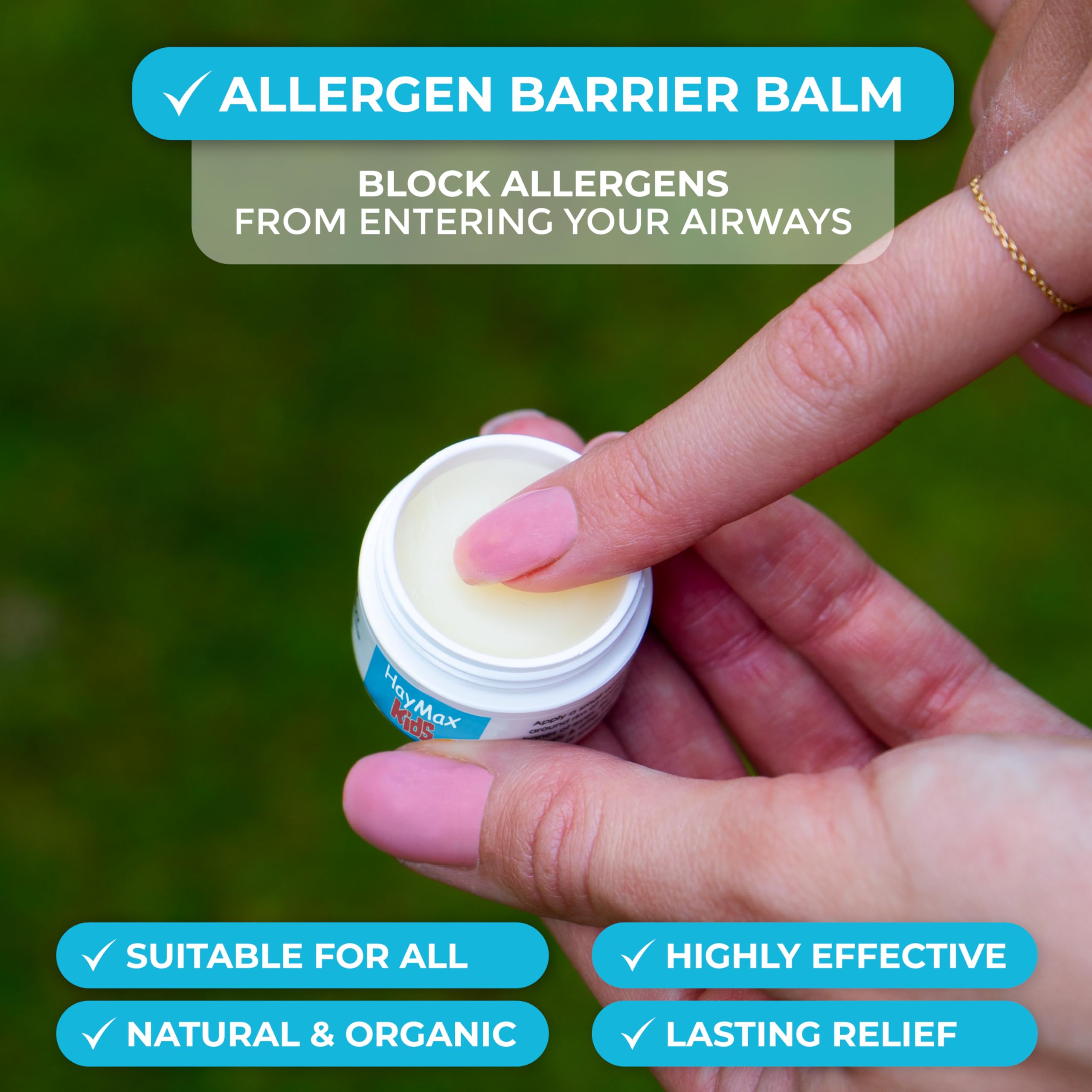 HayMax Allergen Barrier Balm for Kids, 0.17 fl oz (5ml), Organic, Natural & Non-Drowsy, Children Hay Fever Allergy Relief - Trap