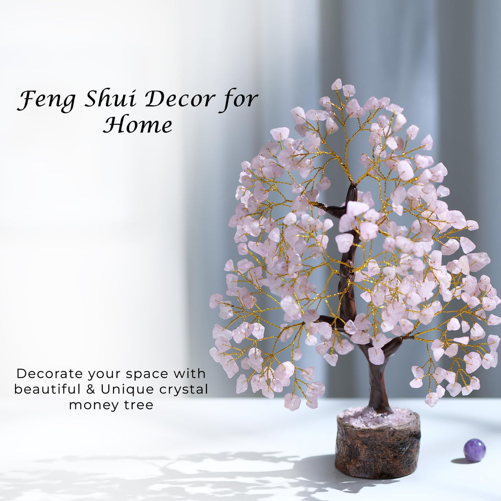 Rose Quartz Money Tree, Crystal Gifts, Rose Quartz Crystals, Fengshui Money Tree, House Warming Gifts New Home, Pink Office Supp