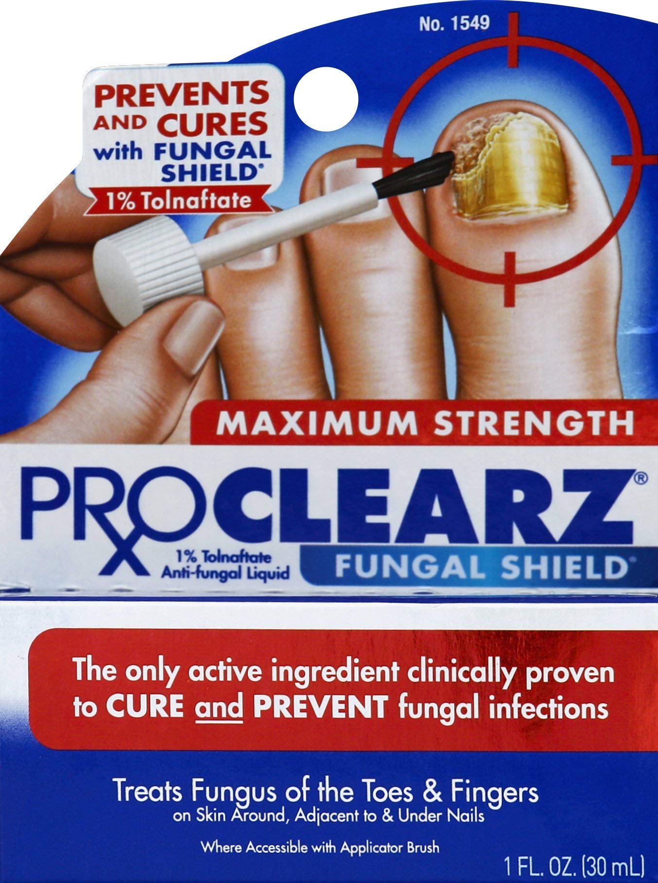 ProClearz Fungal Shield Brush-On Antifungal Liquid, Maximum Strength , 1-Ounce (30 ml) (Pack of 3)