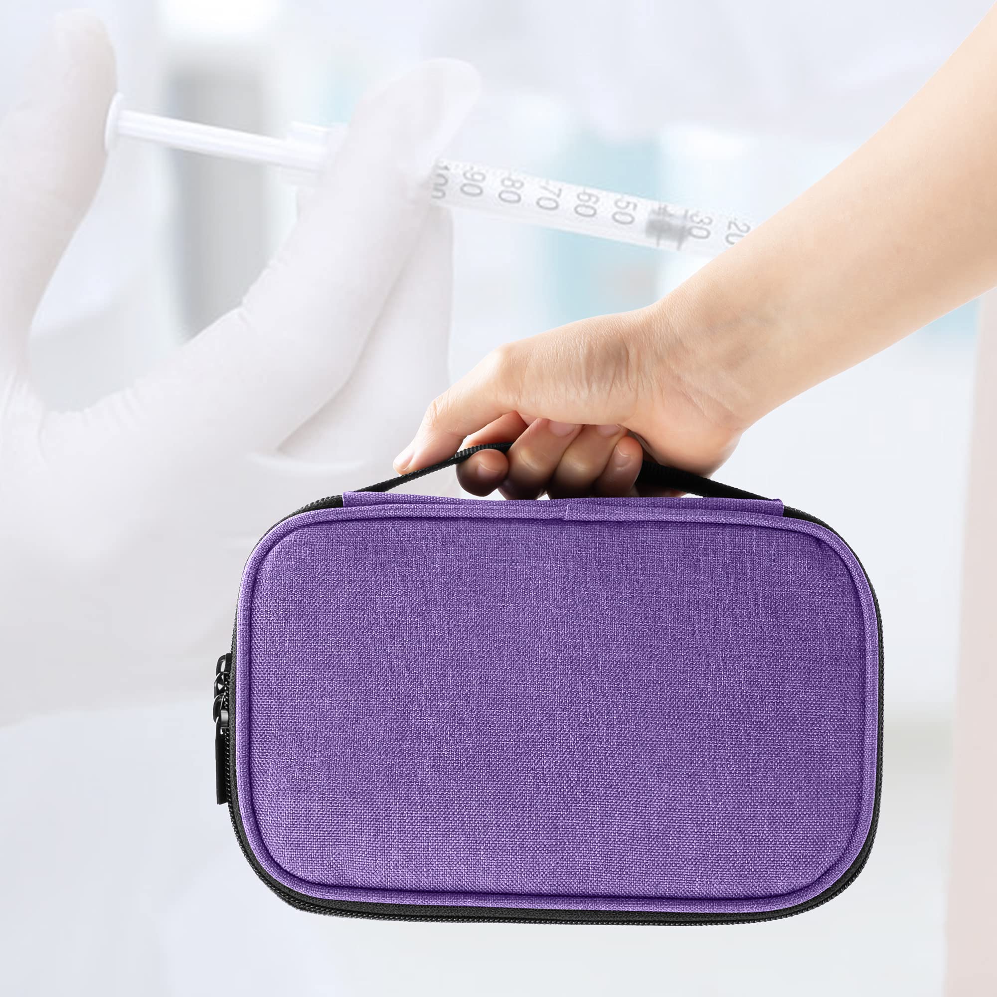 Yarwo Insulin Cooler Travel Case with 2 Ice Packs, Medication Diabetic Supplies Bag for Insulin Pens, Vials and Diabetes Testing