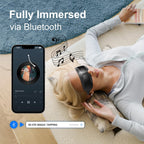 Fullicon Eye Massager with Heat & Vibration, Ultra Light Migraine Relief Products, Foldable Mask with Bluetooth Music, Face Mass