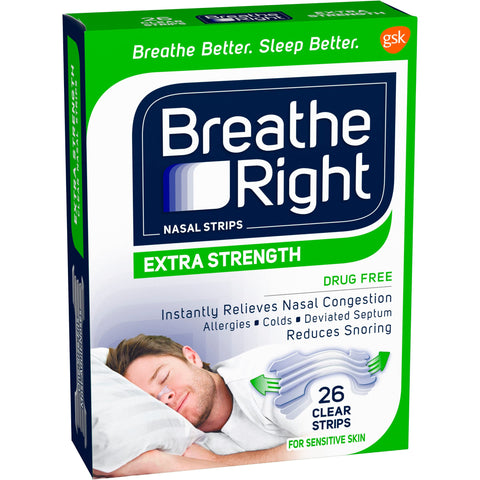 Breathe Right Nasal Strips to Stop Snoring, Extra Clear, 26 Count