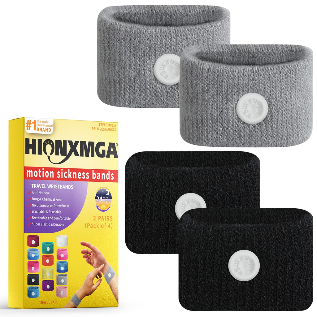 HIONXMGA Motion Sickness Bands/Acupressure Nausea Wristband for Nausea,Sea Sickness Wristbands for Natural Relief of Morning Sic