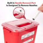 Alcedo Sharps Container for Home Use 2 Gallon (3-Pack), Biohazard Needle and Syringe Disposal, Professional Medical Grade