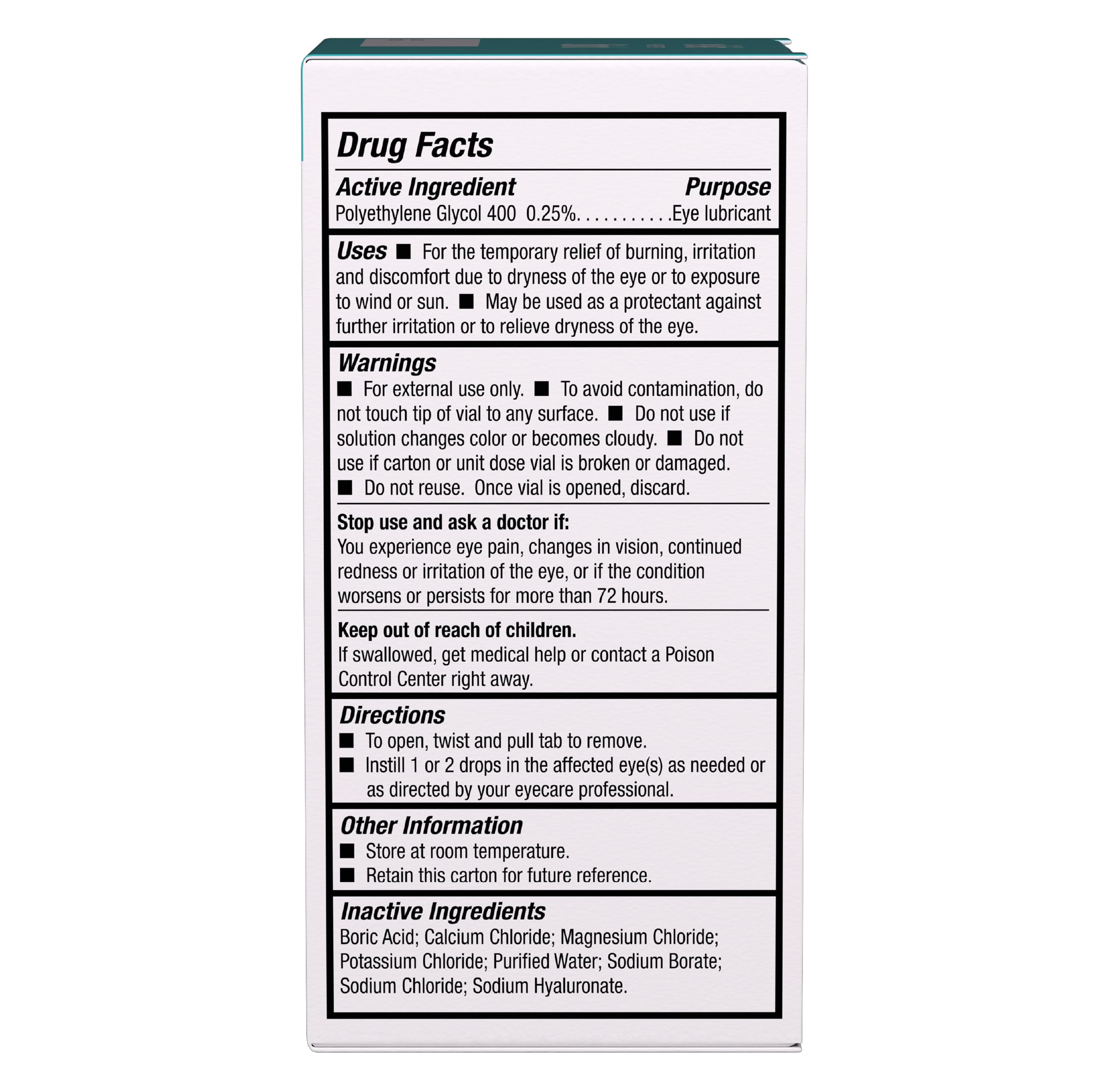 Blink Tears Preservative Free Lubricating Eye Drops 25 ct 0.01 fl oz EA (0.4 mL EA) (Pack of 2)