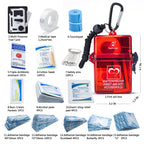 DEFTGET Waterproof First Aid Kit Travel essentials small Emergency Survival Kits mini Durable Lightweight for Minor Injuries Cam