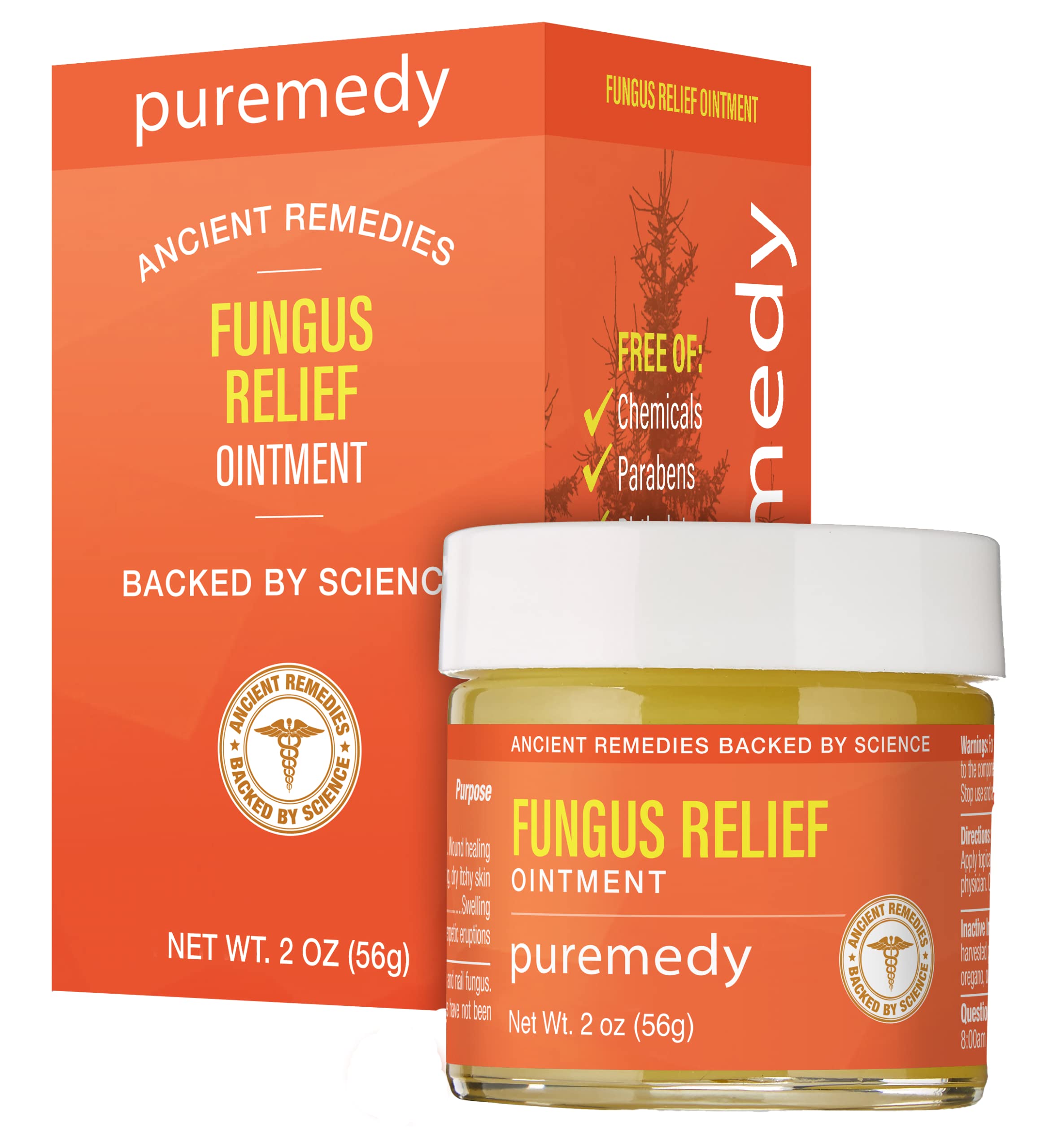 Puremedy Fungus Relief Ointment with Tea Tree Oil - All Natural Salve for Nail Fungus, Athletes Foot, Ringworm & Skin Irritatio