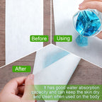 Jutom 60 Pcs Skinfold Dry Sheet with Silver Ions Disposable Incontinence Pads Soft Absorbent Pads Abdominal Body Wipes for Women