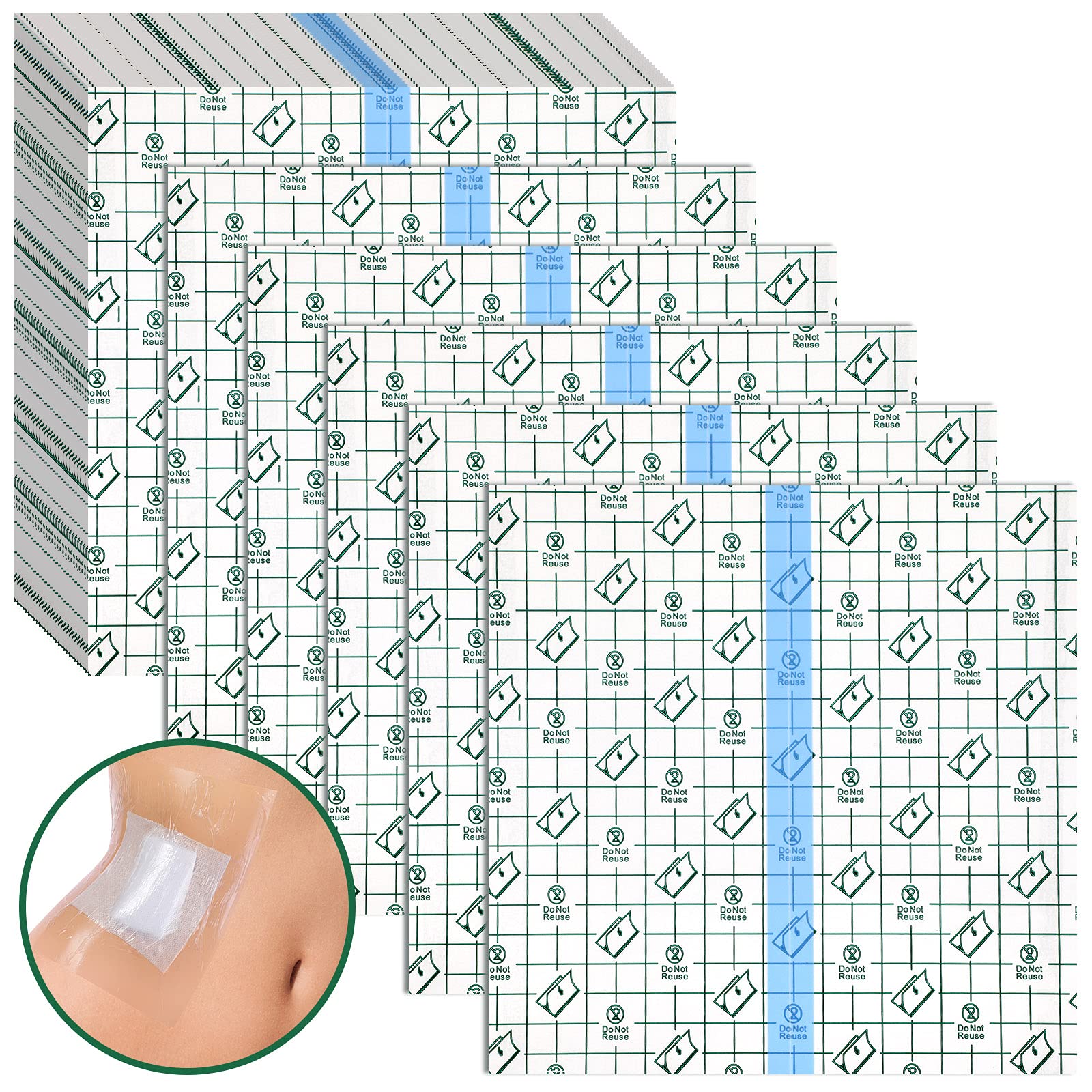 Nuanchu Dialysis Catheter 7.87 x 7.87 Inch Shower Cover Peritoneal Dialysis Accessories Protector Waterproof Transparent Bandage