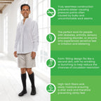 SMARTKNIT Seamless Diabetic Over-the-Calf Socks 3 Pack (6 Count), X-Large, White