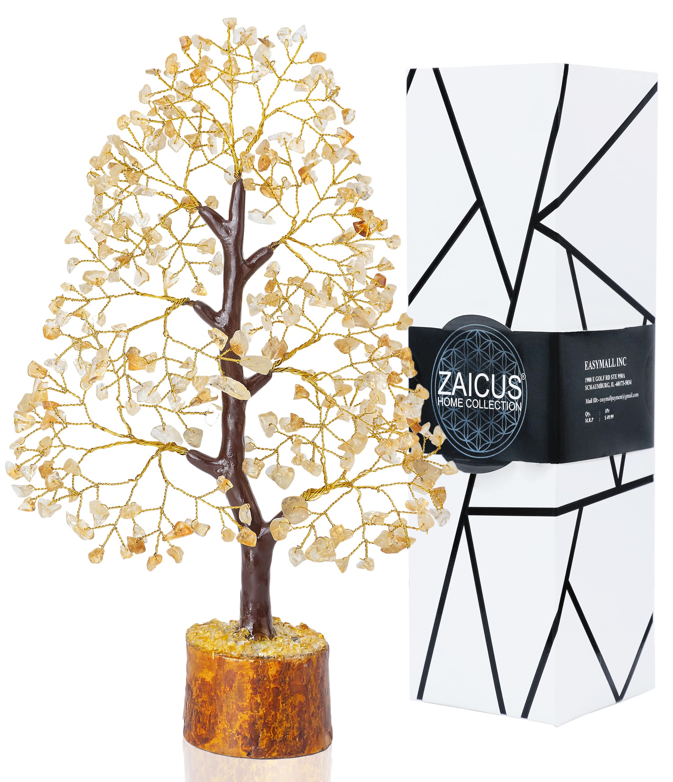 Citrine Gemstone Tree of Life - Chakra Healing Stones for Positive Energy Crystal Tree Reiki Healing Yellow Stone Energy Generat