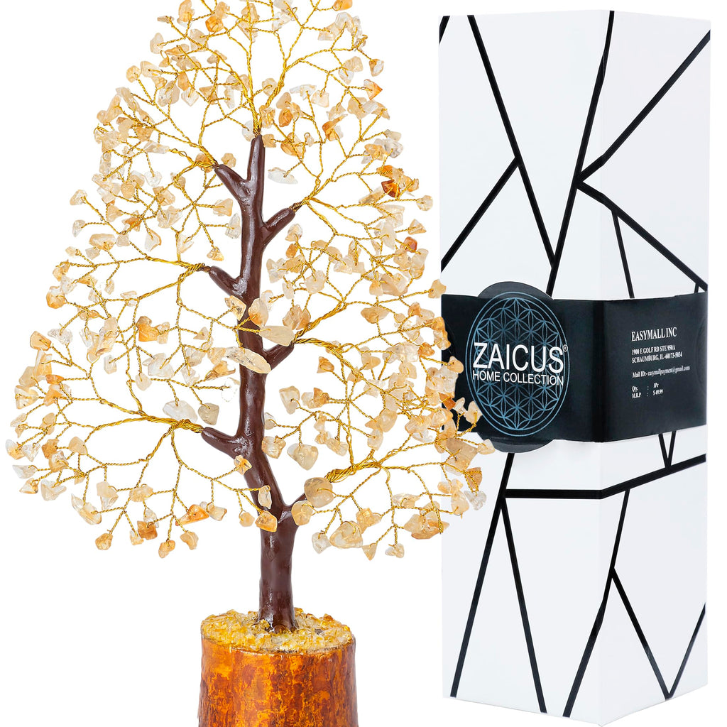 Citrine Gemstone Tree of Life - Chakra Healing Stones for Positive Energy Crystal Tree Reiki Healing Yellow Stone Energy Generat