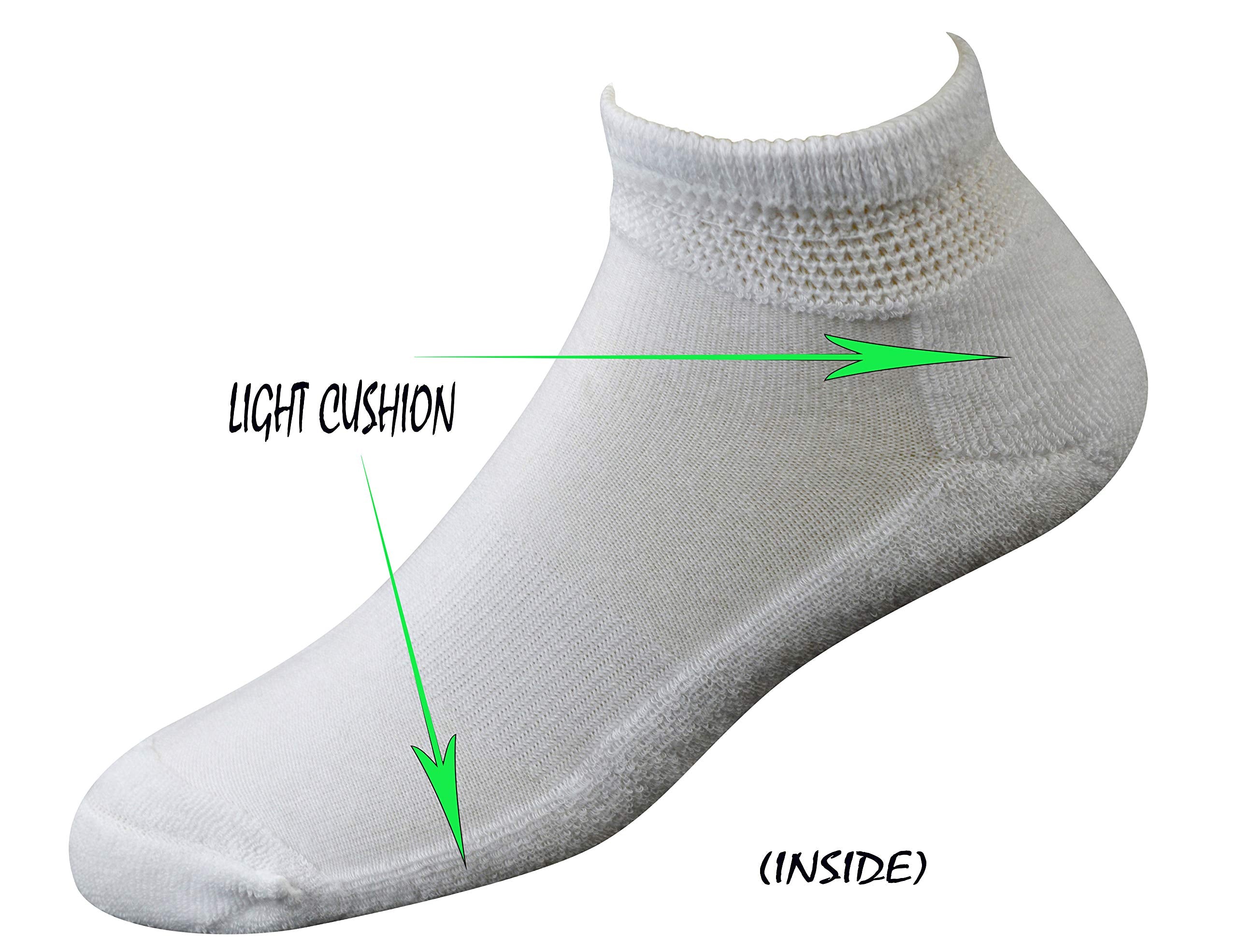 Yomandamor Mens Cotton Diabetic Low Cut Socks with Seamless Toe,5 Pairs