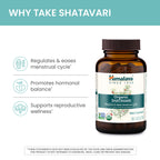 Himalaya Organic Shatavari for PMS, Menstrual Cramp Relief, Menopause Support, and Womens Health, 1,300 mg, 60 Caplets, 1 Month
