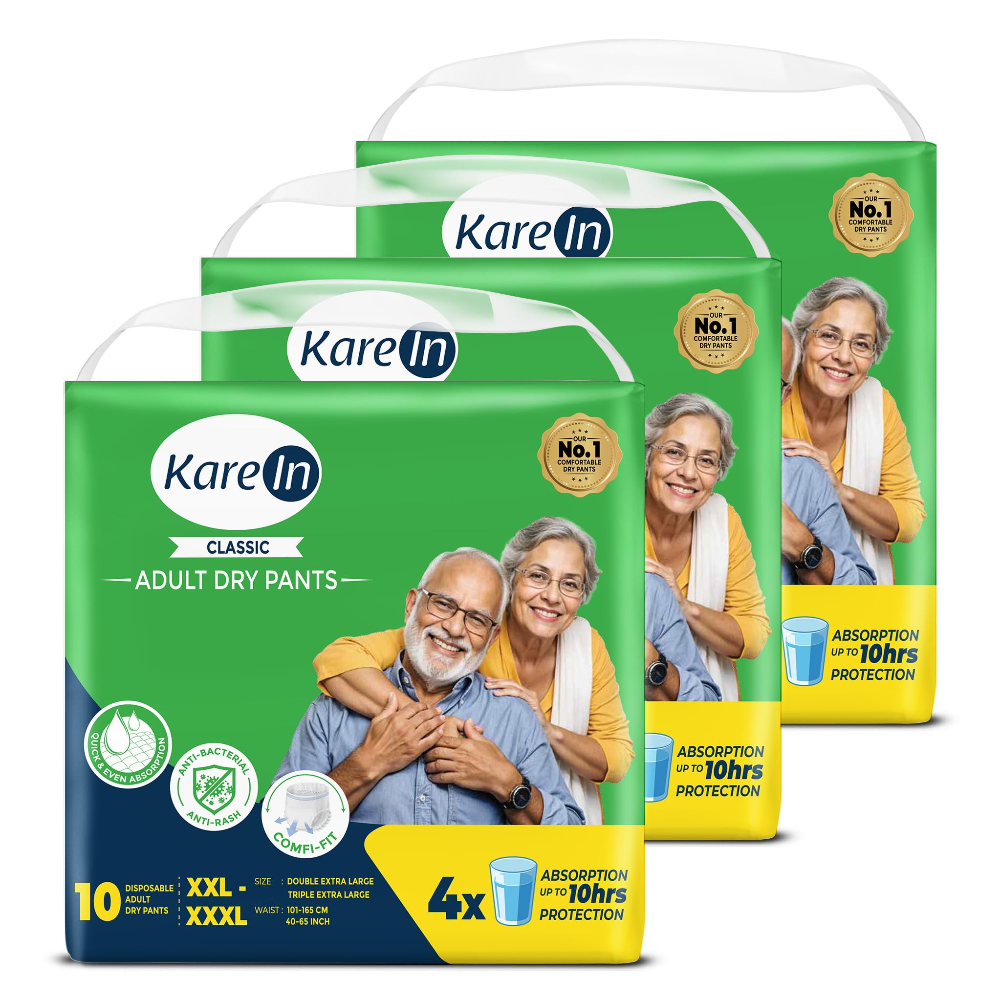Karein Classic Adult Diaper Pant XxlXxxl Size, Waist (101165 Cm 4065), 30 Unit, Long Protection Hour, Unisex, Quick & Even A