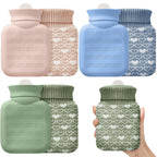 Amylove 3 Pcs Mini Hot Water Bottle for Hot & Cold Compress with Cover 320ml Silicone Microwave Heating Bottles Small Water Bag 