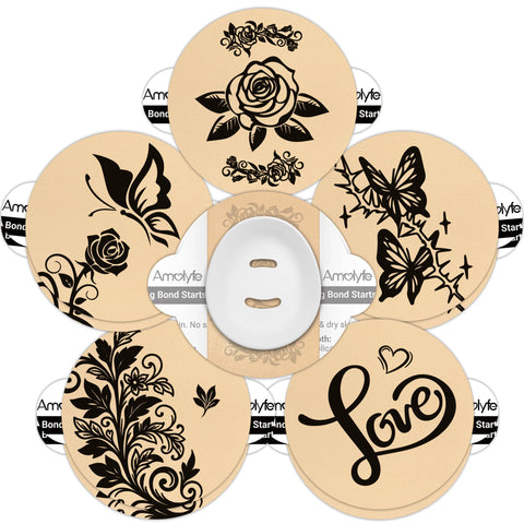 Dexcom G7 Tattoo Over Patches Waterproof, Amolyfe 10 Pack Dexcom Stelo Overpatches, Bump-Proof with Hard Cap, Breathable, Medica