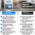 Natures Sodium Bicarbonate Organic Use Aluminum Free Baking Soda. No Chemical Pure Baking Soda Powder for Health & Wellness. Sod