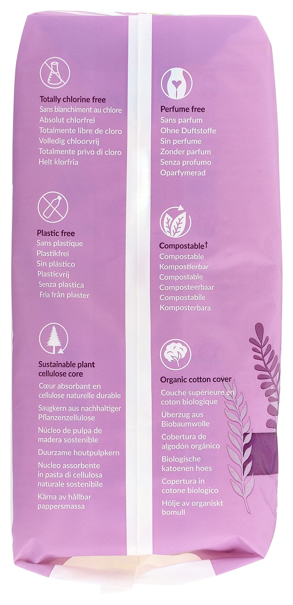 Natracare Natural Traditional Style Maxi Pads, Regular, Individually Wrapped, Without Wings in Plant-Based Bag (1 Pack, 14 Pads