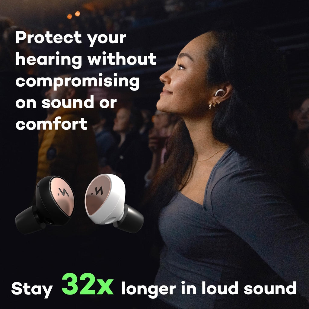 Minuendo LIVE earplugs High Fidelity acoustic hearing protection for Concerts, Clubbing, Festivals, Musicians, DJs | Reusable wi
