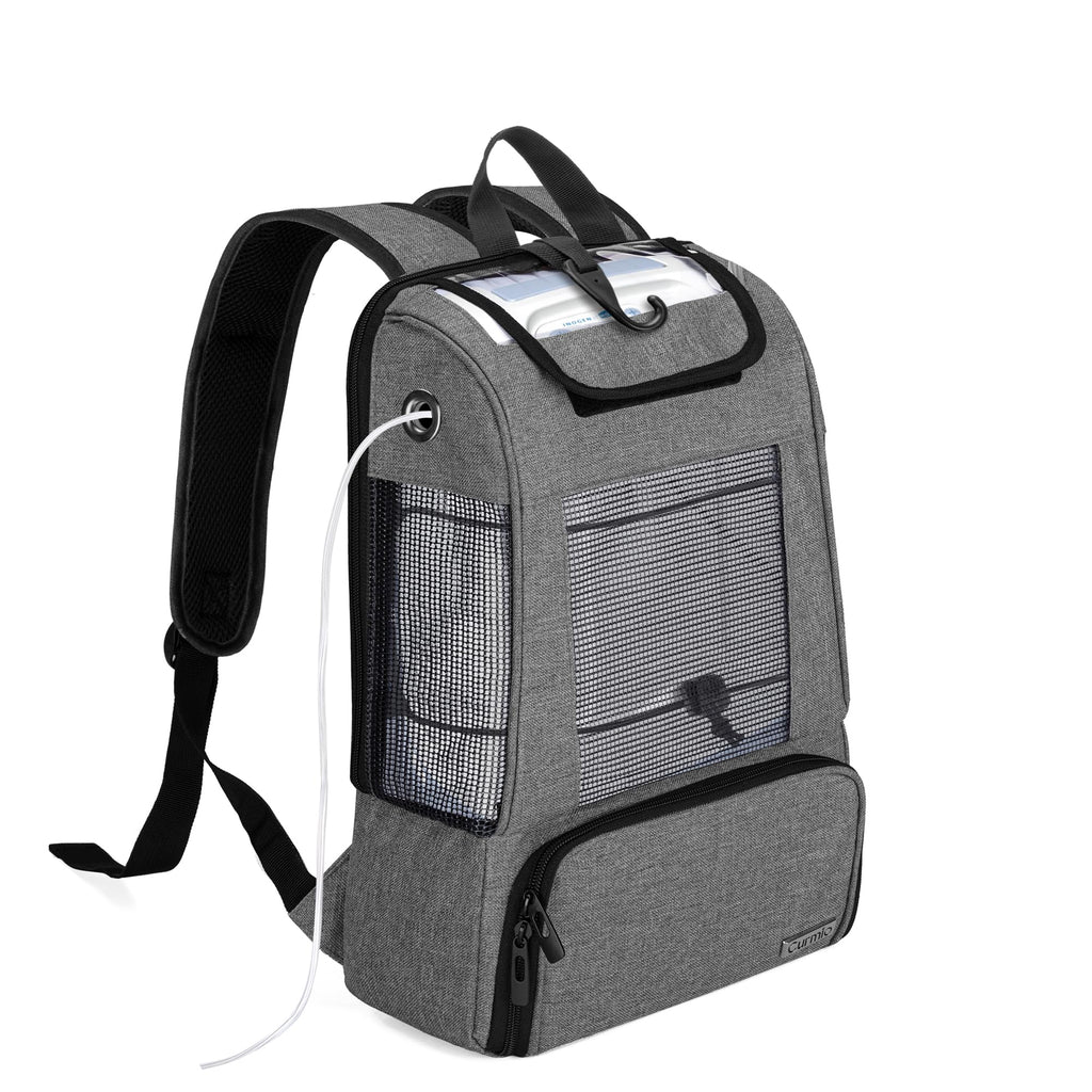 CURMIO Portable Oxygen Concentrators Backpack, Universal POC Travel Carrying Bag with Mesh Panels for Breathability, Compatible 