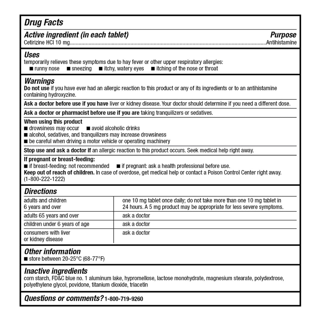 GoodSense All Day Allergy, Cetirizine Hydrochloride Tablets, 10 mg, Antihistamine, 45 Count