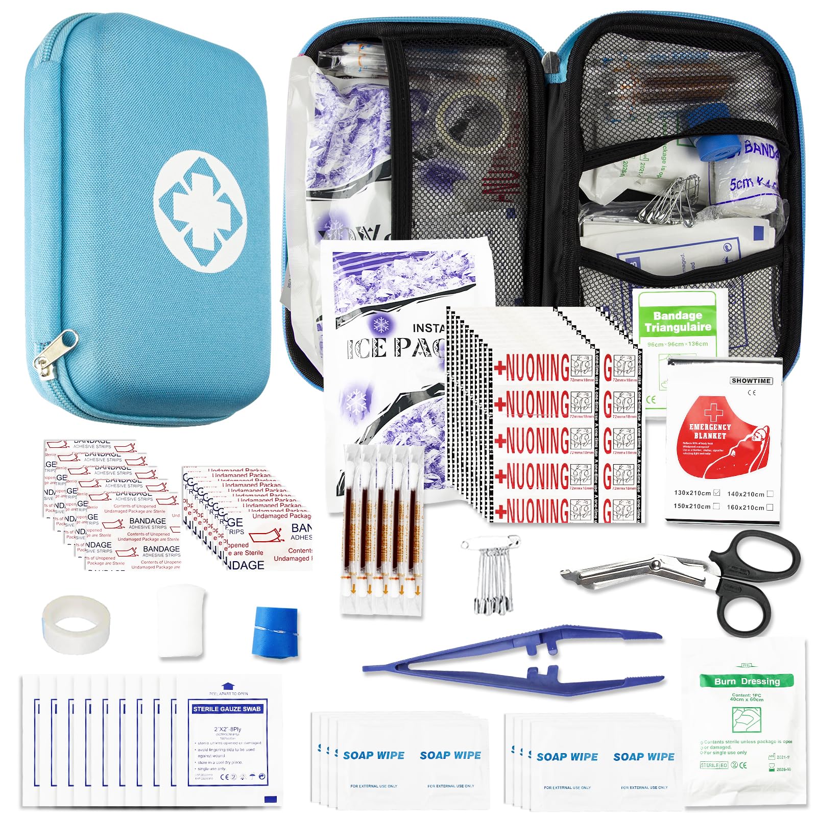 276PCS Small Travel First Aid Kit Supplies for Business, First Aid Kits Backpacking Essentials Items Trauma First Aid Survival K