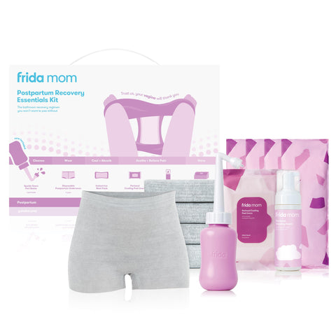Frida Mom Postpartum Recovery Essentials Kit, Includes Disposable Underwear, Instant Ice Maxi Pads, Perineal Healing Foam, Perin