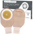 LotFancy Colostomy Bags, Pack of 20, Ostomy Supplies, One-Piece Drainable Pouches with Closure for Ileostomy Stoma Care, Cut-to-