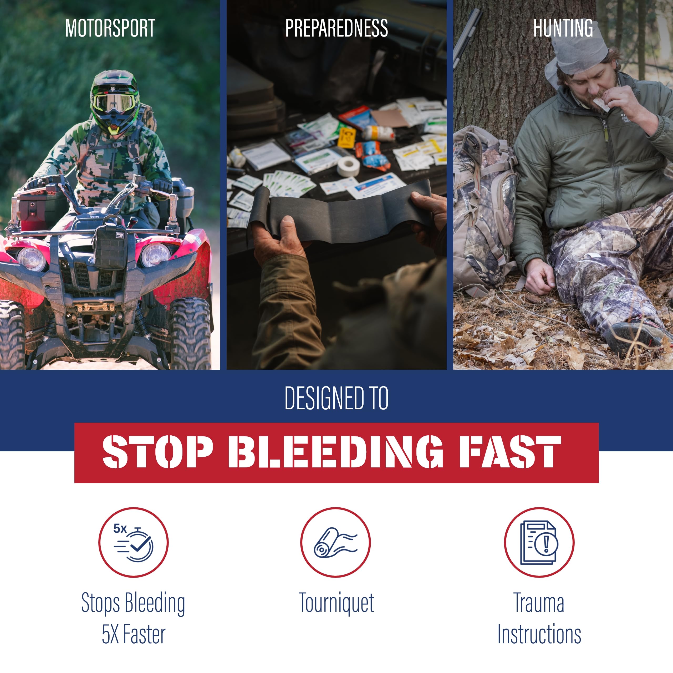 Adventure Medical Kits Trauma Pak Pro with Quikclot & Trauma Tourniquet - First Aid Emergency Kit with Tourniquet, QuikClot Flex
