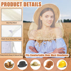 Hestya 2 Pack Mosquito Head Mesh Net Midge Insects Bugs Head Face Net Protecting for Outdoor Hiking Camping Climbing Walking(Bei