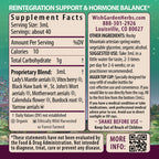 WishGarden Herbs ReBalance After Birth Hormonal - Plant-Based Herbal Supplement with Vitex Berry & Motherwort Supports Healthy P
