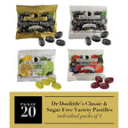 Dr. Doolittles Soft Fruit Pastilles Sugar Free and Classic Variety Pack for Voice and Throat, Travel Size Bag, approximately 4 C