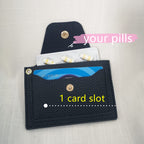 STERCULIA Birth Control Pill Case Medicine Holder Daily PU Leather Removable Wristlet Strap (Black)