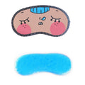 Jenna Polyester Cute Sleeping Eye Shade Mask Cover For Insomnia, Meditation, Puffy Eyes And Dark Circles Black With Gel (Napping