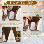Rossesay Christmas Essential Oil Diffuser Gifts Ceramic 120ml Christmas Tree Diffuser for Essential Oil Cute Small Aromatherapy