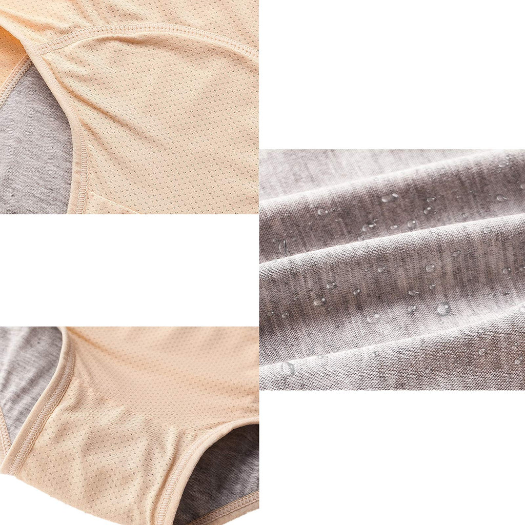 Hellove Mesh Period Panties Menstrual Incontinence Leak Proof Protective Briefs(H-4-5-1, Large)