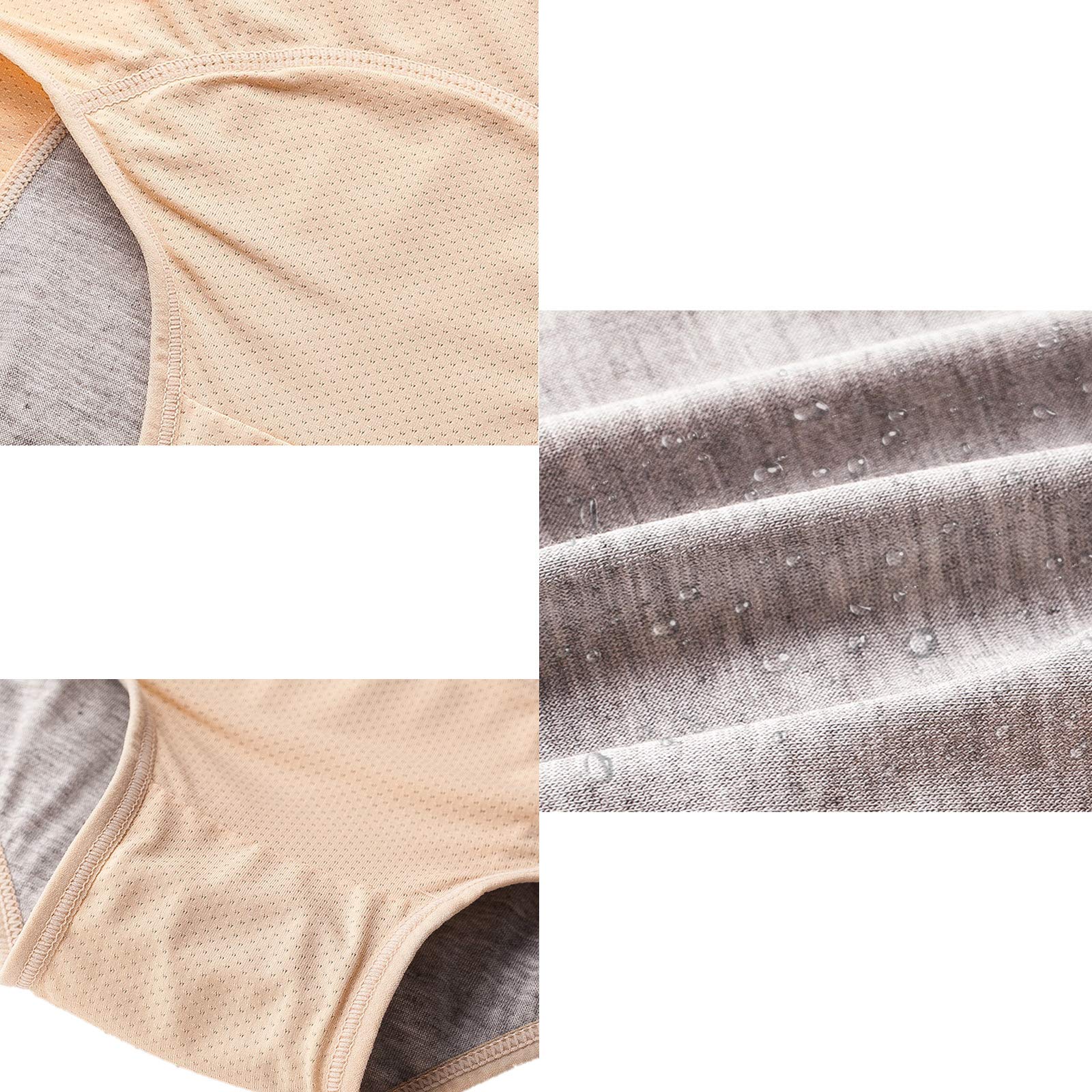 Hellove Mesh Period Panties Menstrual Incontinence Leak Proof Protective Briefs(H-4-5-1, Large)